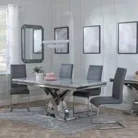 Lisbon Roma Dining Set - Grey, Marble