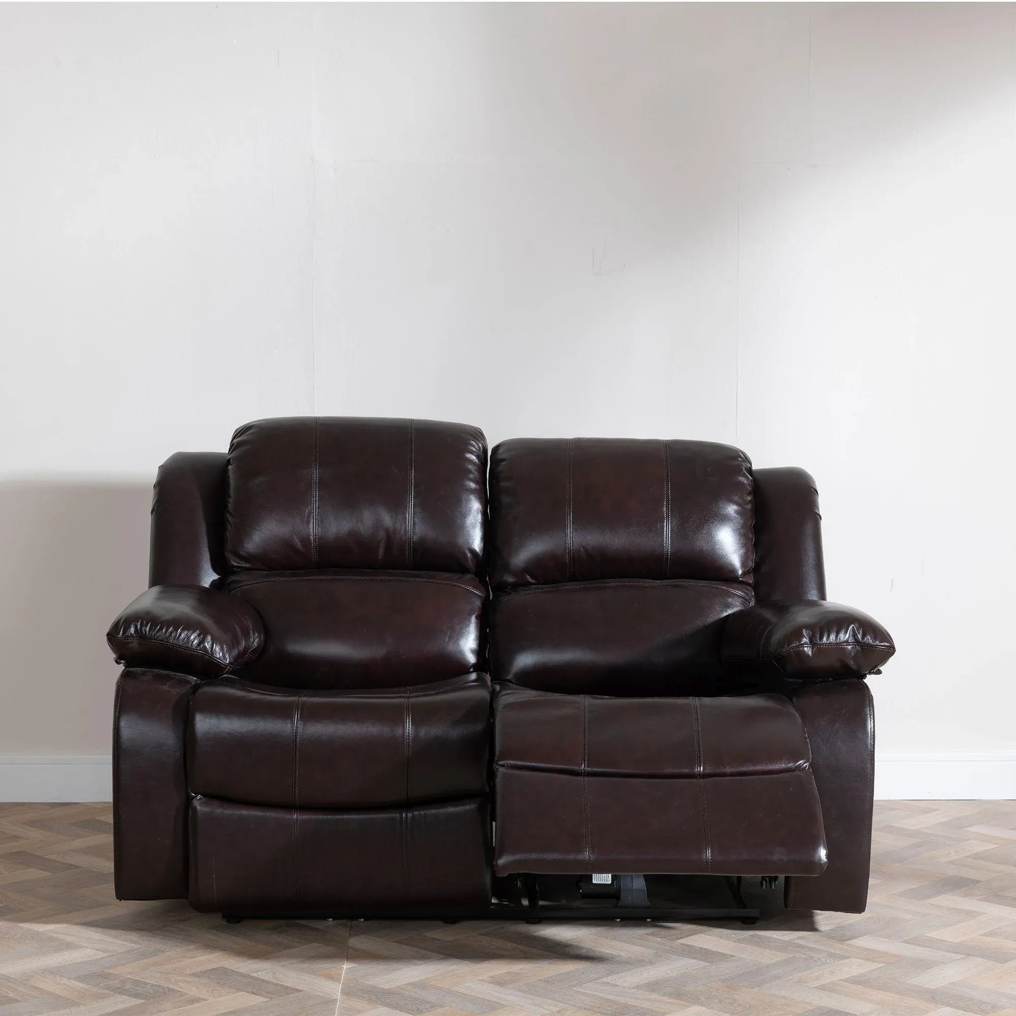 London 2-Seater Recliner Sofa - Burgundy, Leather