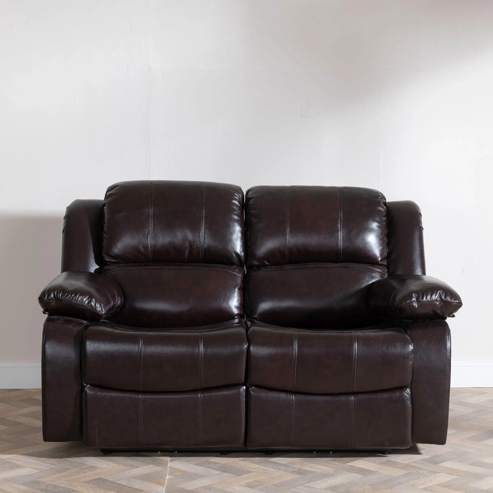 London 2-Seater Recliner Sofa - Burgundy, Leather