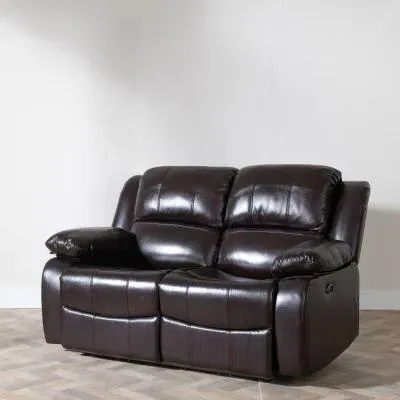 London 2-Seater Recliner Sofa - Burgundy, Leather