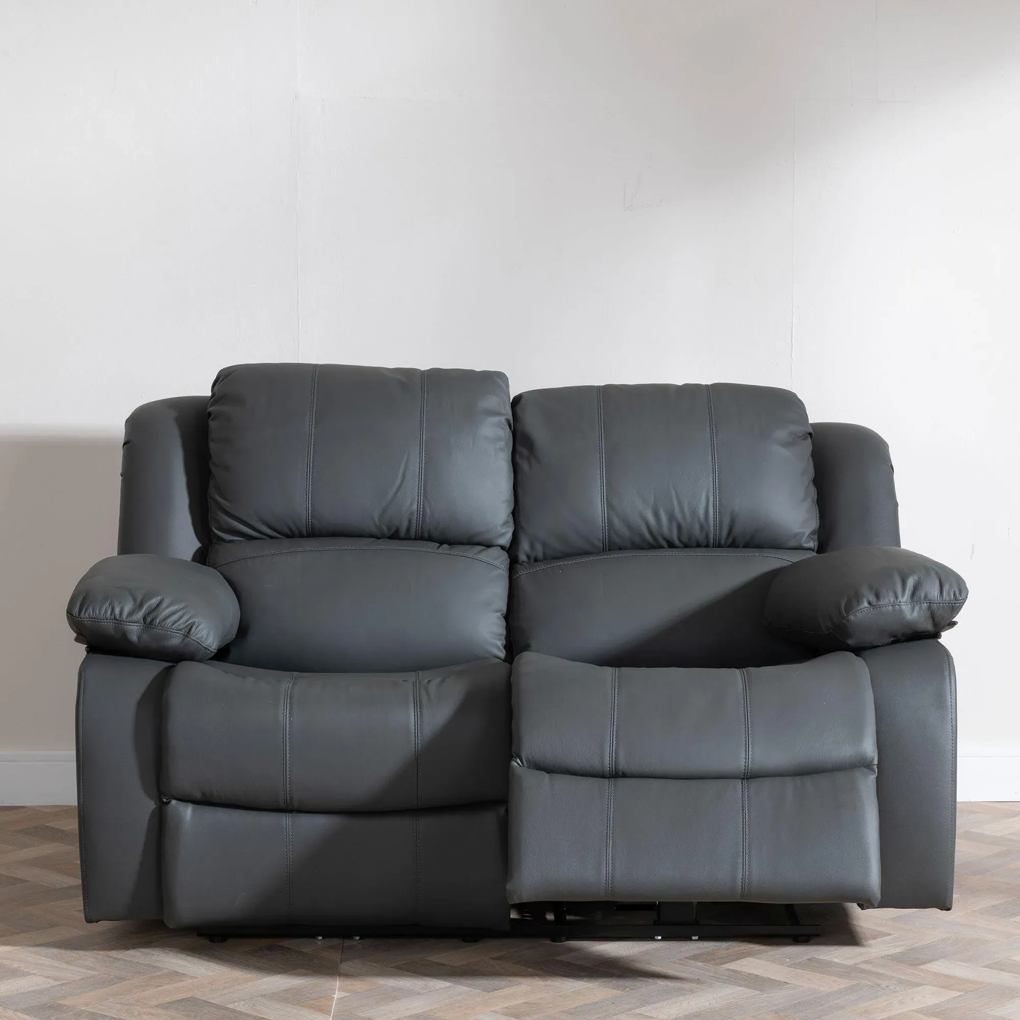 London 2-Seater Recliner Sofa - Grey, Leather