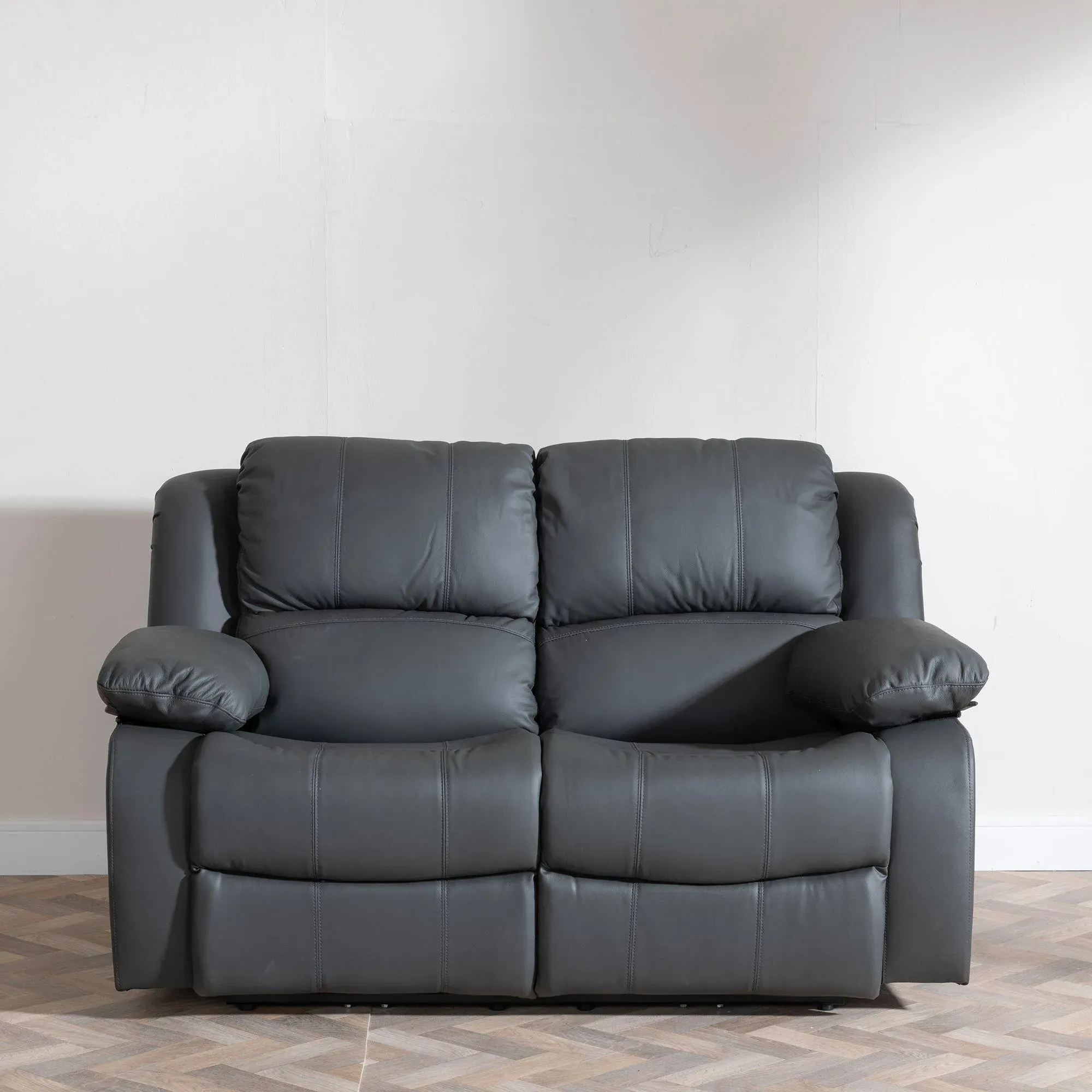 London 2-Seater Recliner Sofa - Grey, Leather