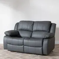 London 2-Seater Recliner Sofa - Grey, Leather