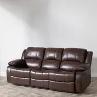 London 3-Seater Recliner Sofa - Brown, Leather