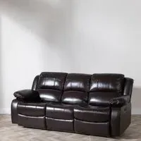 London 3-Seater Recliner Sofa - Burgundy, Leather