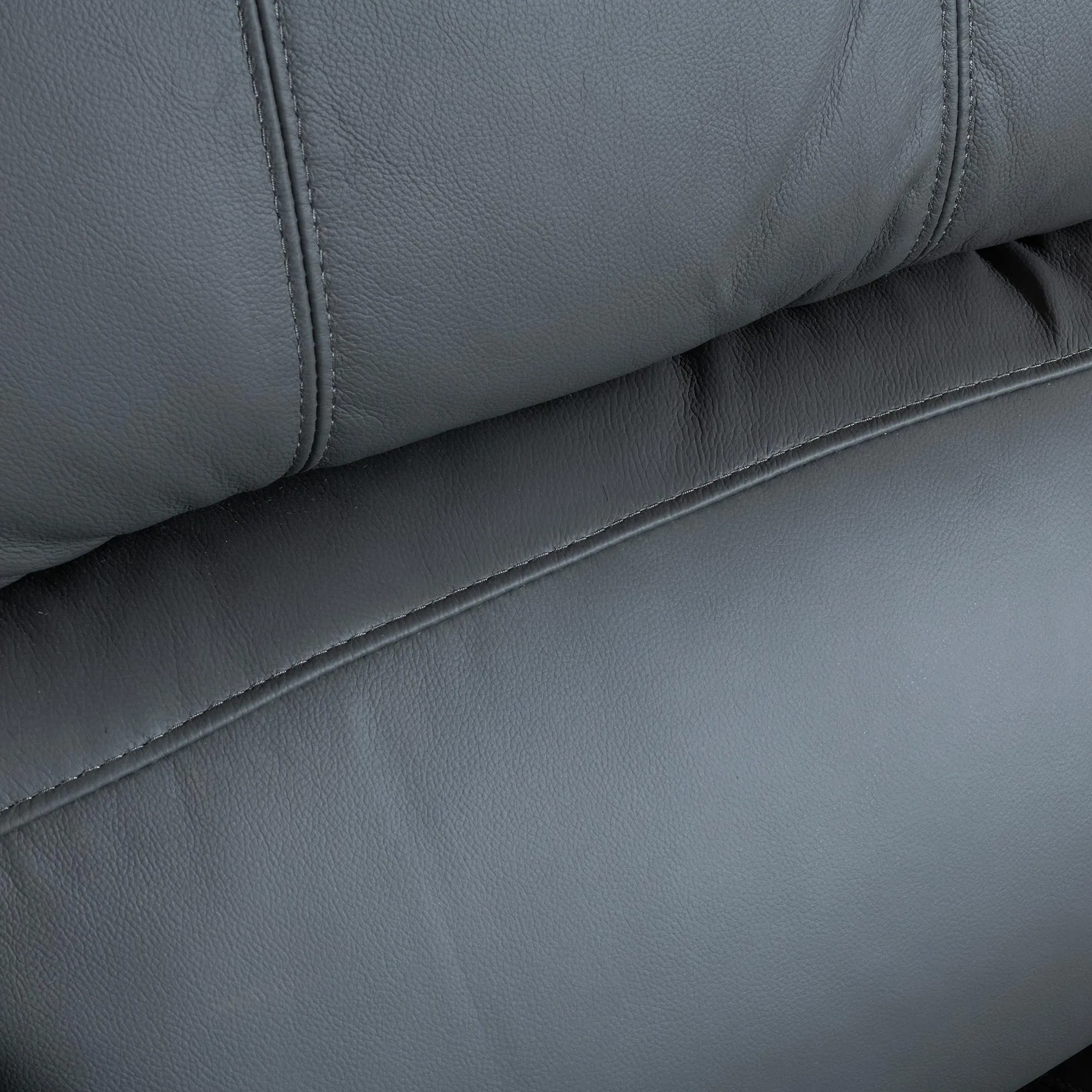 London 3-Seater Recliner Sofa - Grey, Leather
