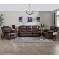 London 3-Seater Recliner Sofa Set - Brown, Leather