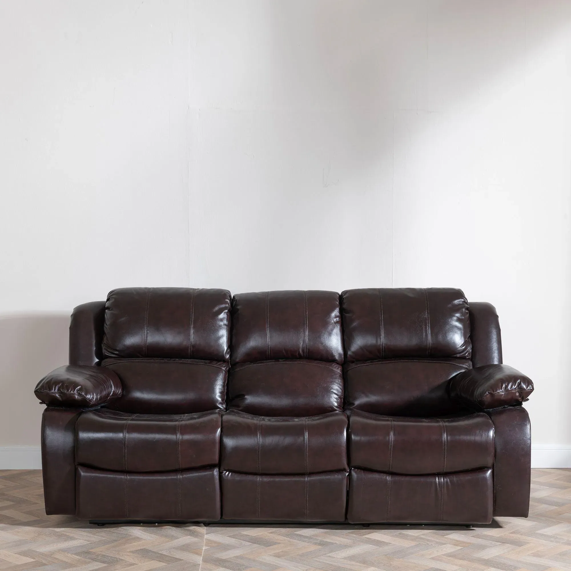 London 3-Seater Recliner Sofa Set - Burgundy, Leather