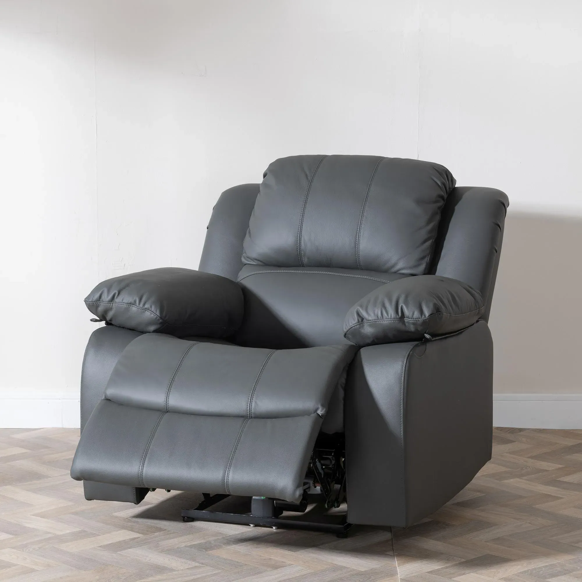 London Recliner Armchair - Grey, Leather