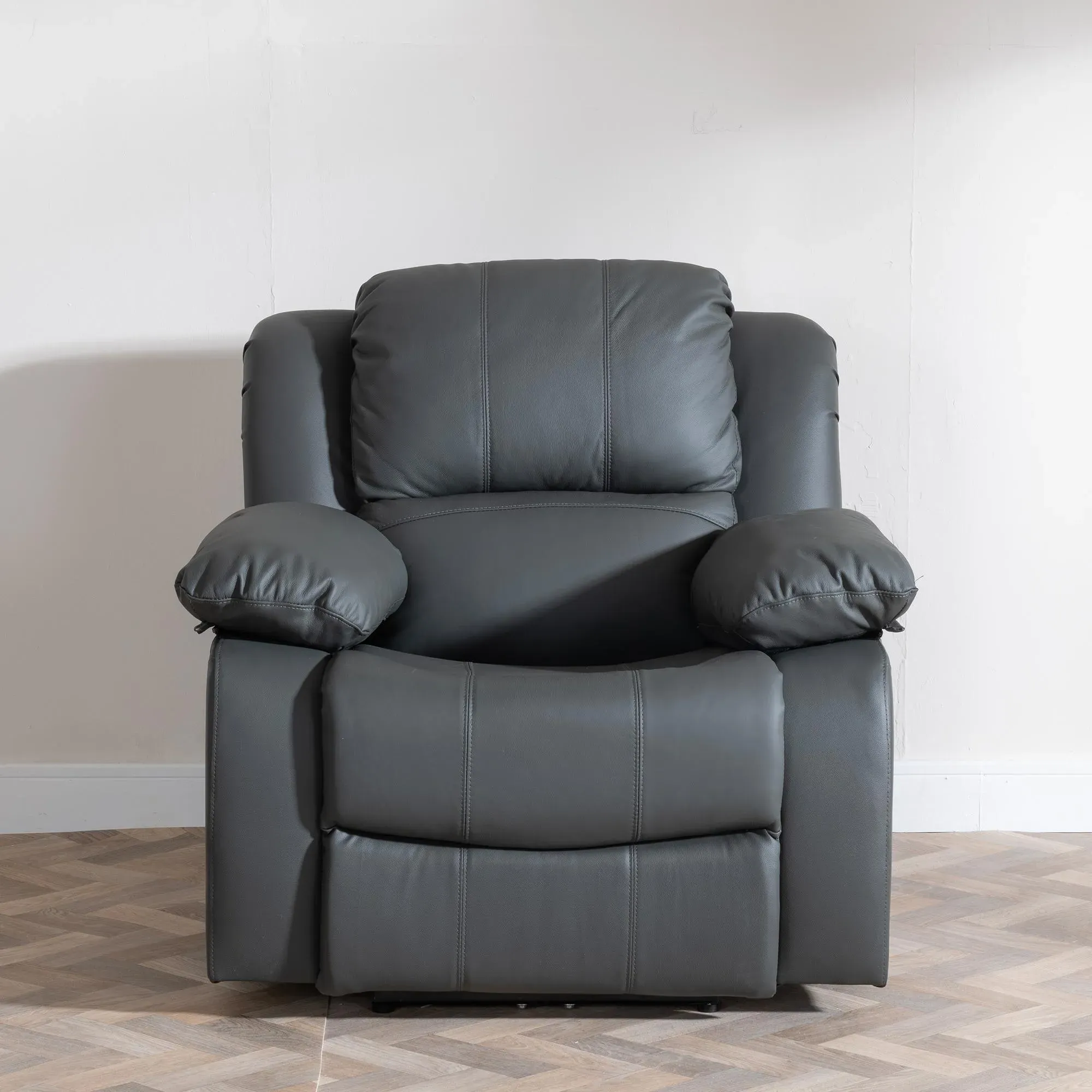London Recliner Armchair - Grey, Leather