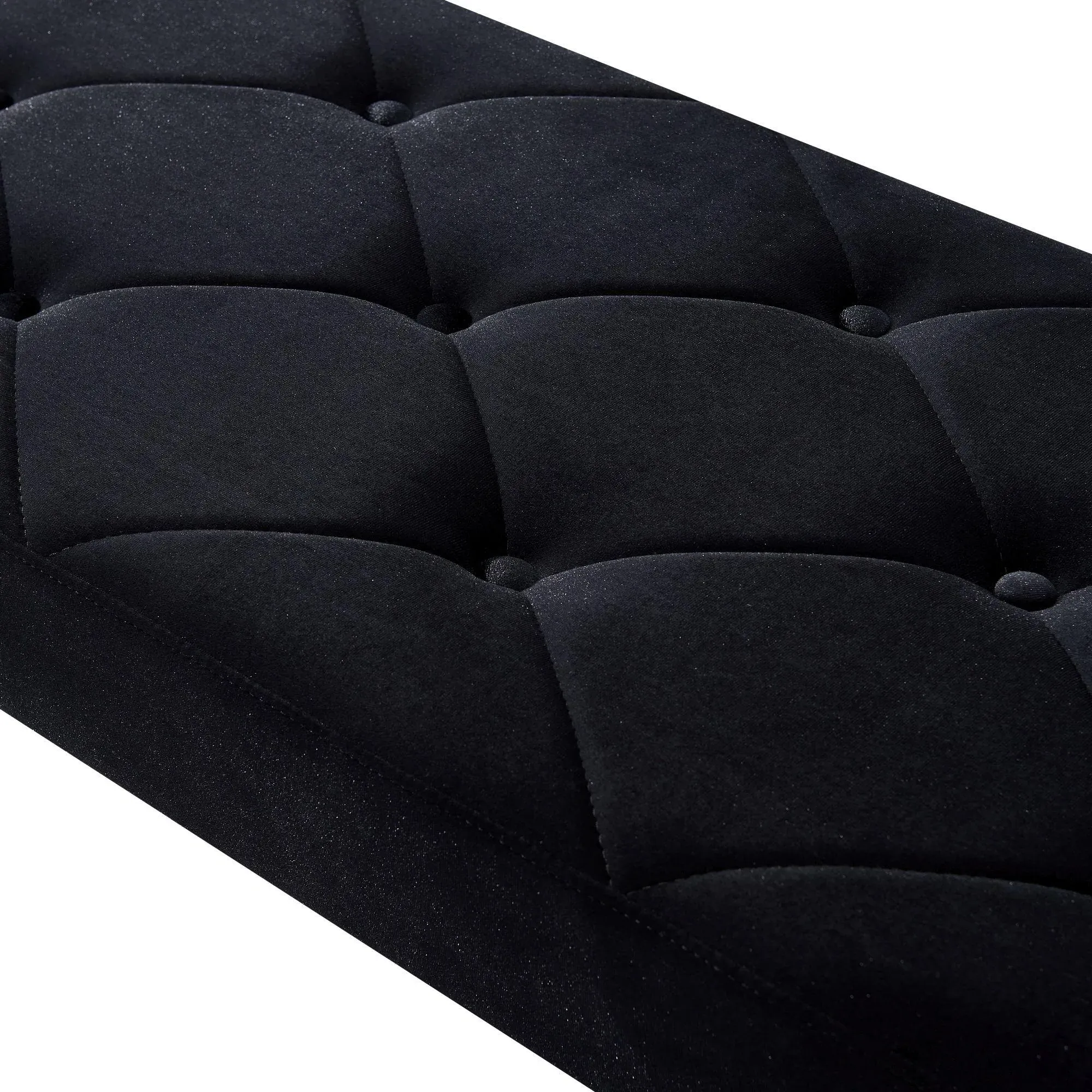 Louis 170cm Dining Bench - Black, Velvet