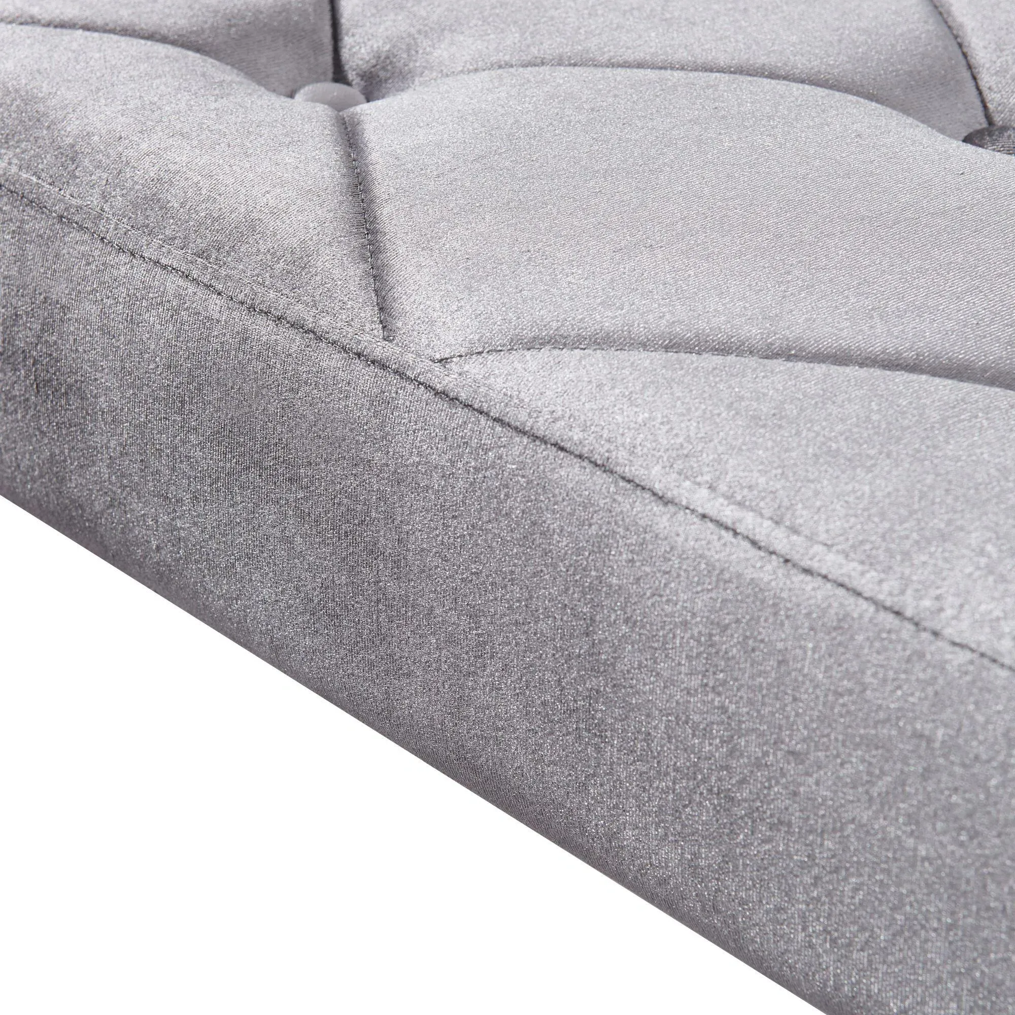 Louis 170cm Dining Bench - Grey, Velvet