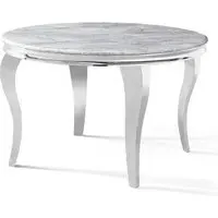 Louis 4-Seater Round Dining Table - Grey, Chrome