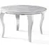 Louis 4-Seater Round Dining Table - Grey, Chrome