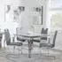 Louis 4 Seater Square Dining Set - Grey, Marble