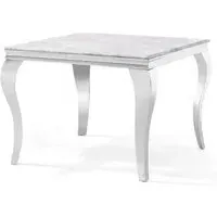 Louis 4-Seater Square Dining Table - Grey, Chrome