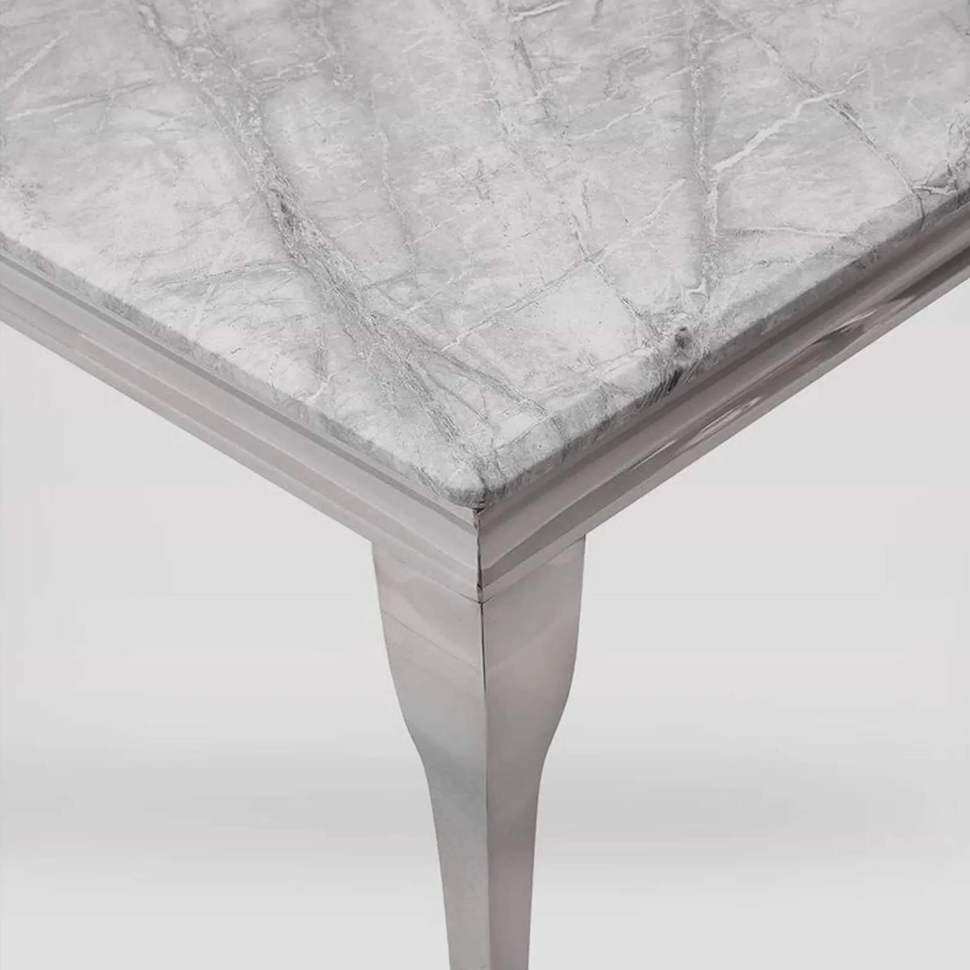 Louis 6-Seater Dining Table - Grey, Marble