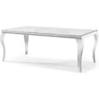 Louis 6-Seater Dining Table - Grey, Marble
