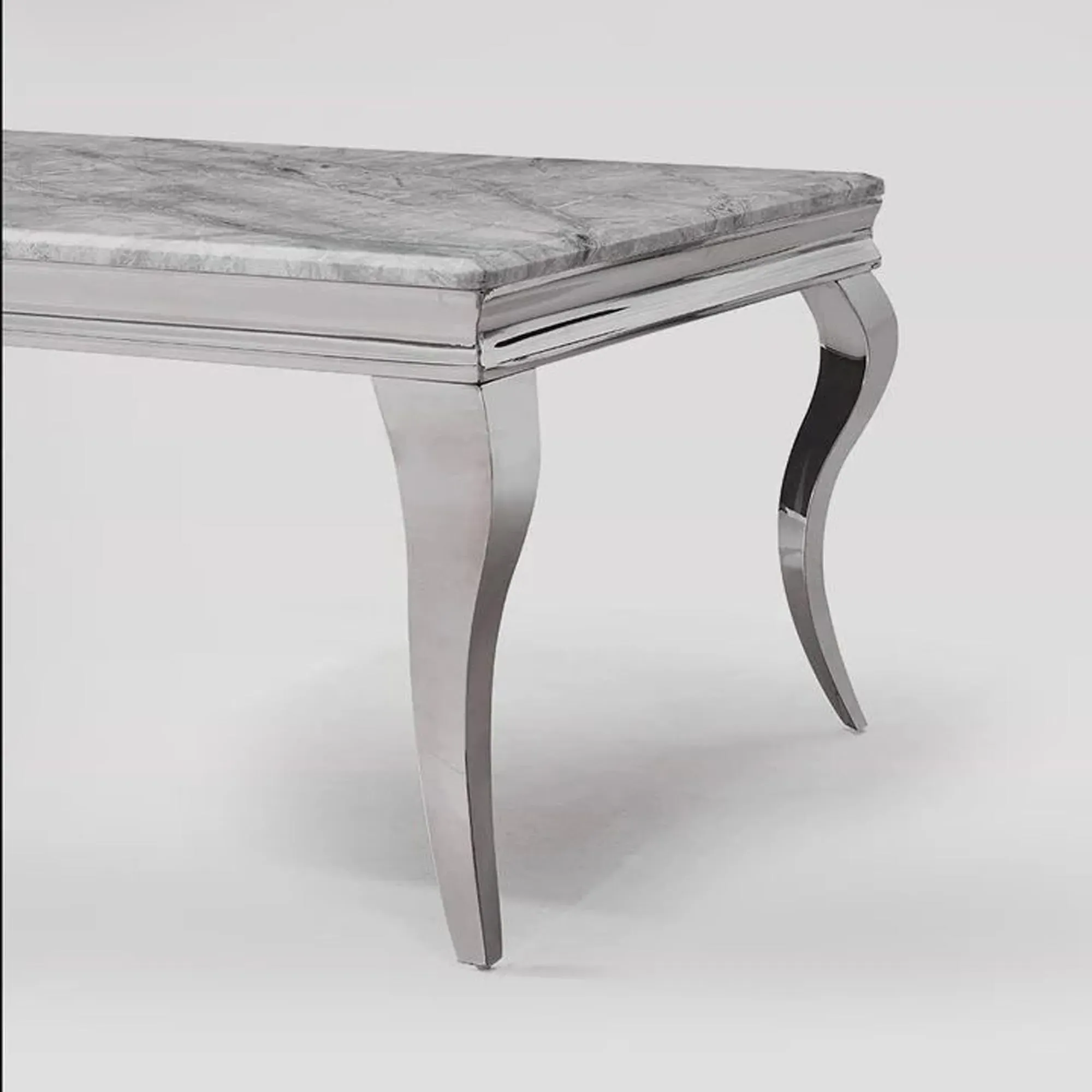 Louis Coffee Table - Grey Marble, Chrome