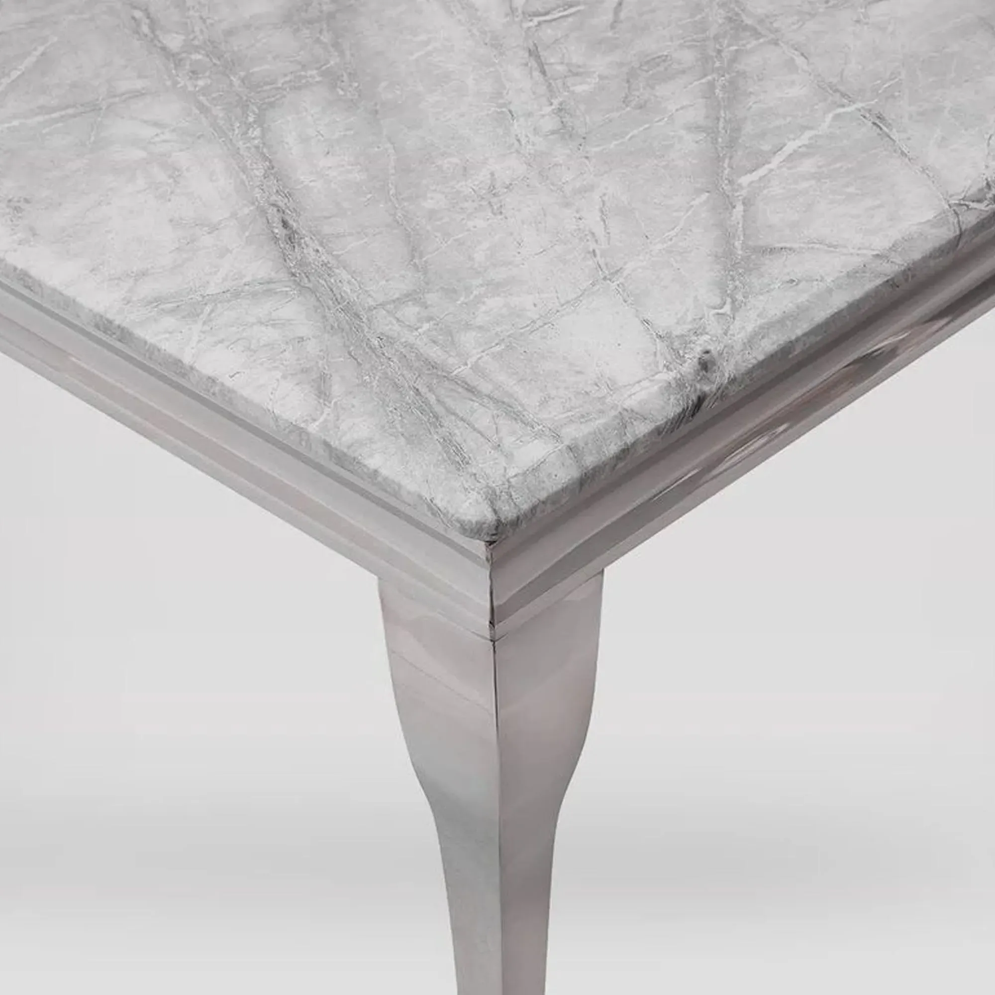 Louis Coffee Table - Grey Marble, Chrome