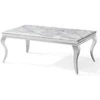 Louis Coffee Table - Grey Marble, Chrome