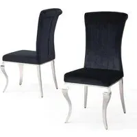 Louis Dining Chair - Black, Velvet
