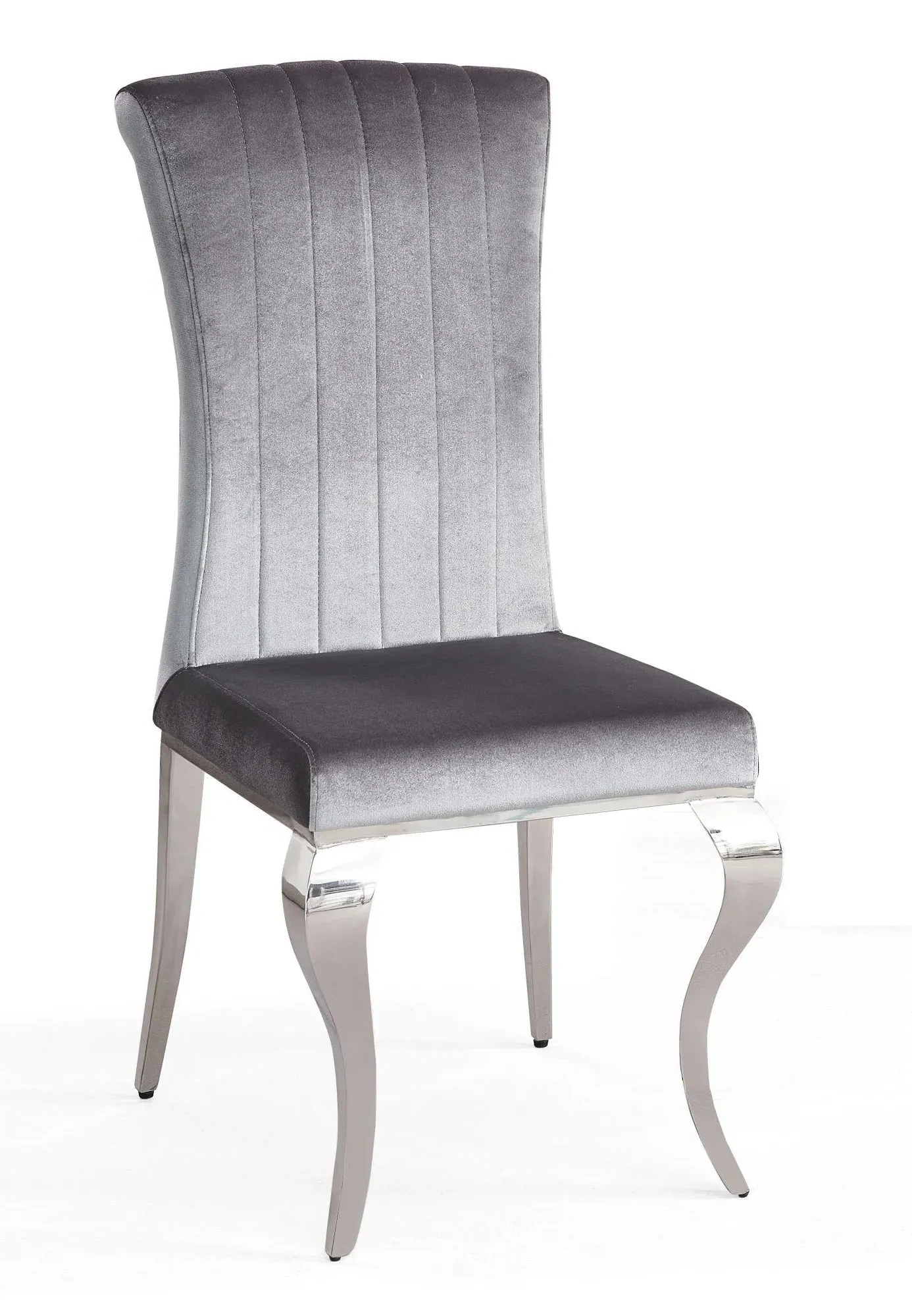 Louis Dining Chair - Grey, Velvet
