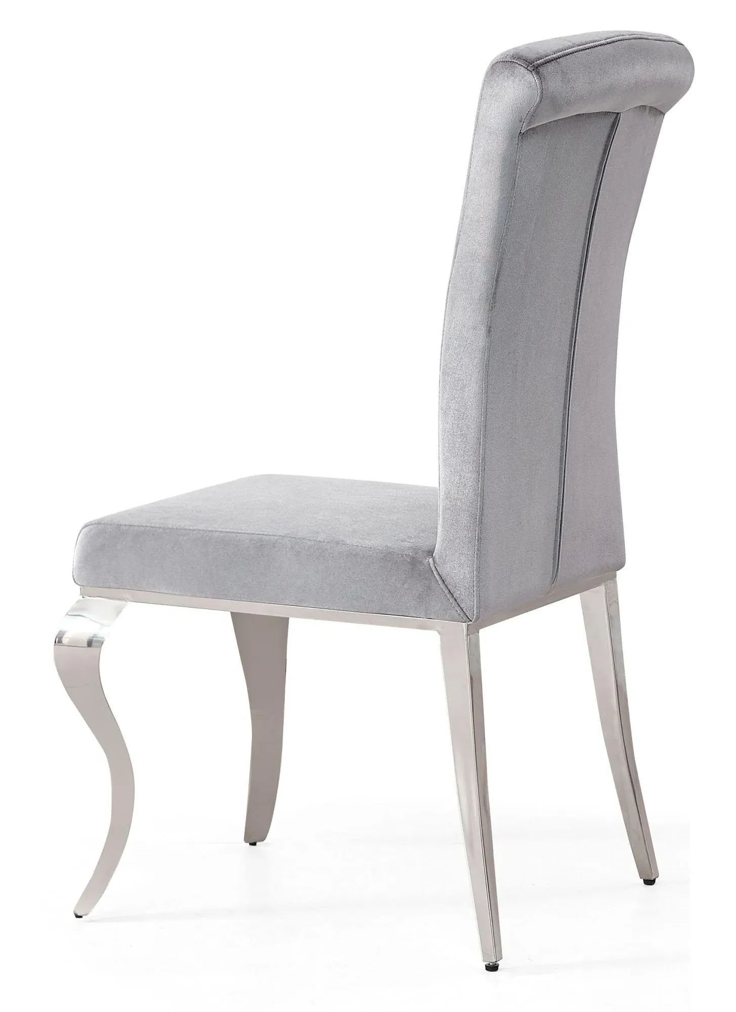Louis Dining Chair - Grey, Velvet