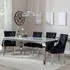 Louis Dining Set with Knocker Back Chairs - Grey, Marble