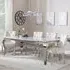 Louis Dining Set with Knocker Back Chairs - Grey, Marble