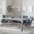 Louis Dining Set with Knocker Back Chairs - Grey, Marble