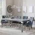 Louis Dining Set with Lion Knocker Chairs - Grey, Velvet