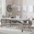 Louis Grey Marble Dining Set with Bianco Chairs - Beige