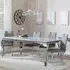 Louis Grey Marble Dining Set with Bianco Chairs - Grey
