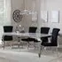 Louis Grey Marble Dining Set with Velvet Chair - Grey, Chrome