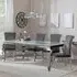 Louis Grey Marble Dining Set with Velvet Chair - Grey, Chrome