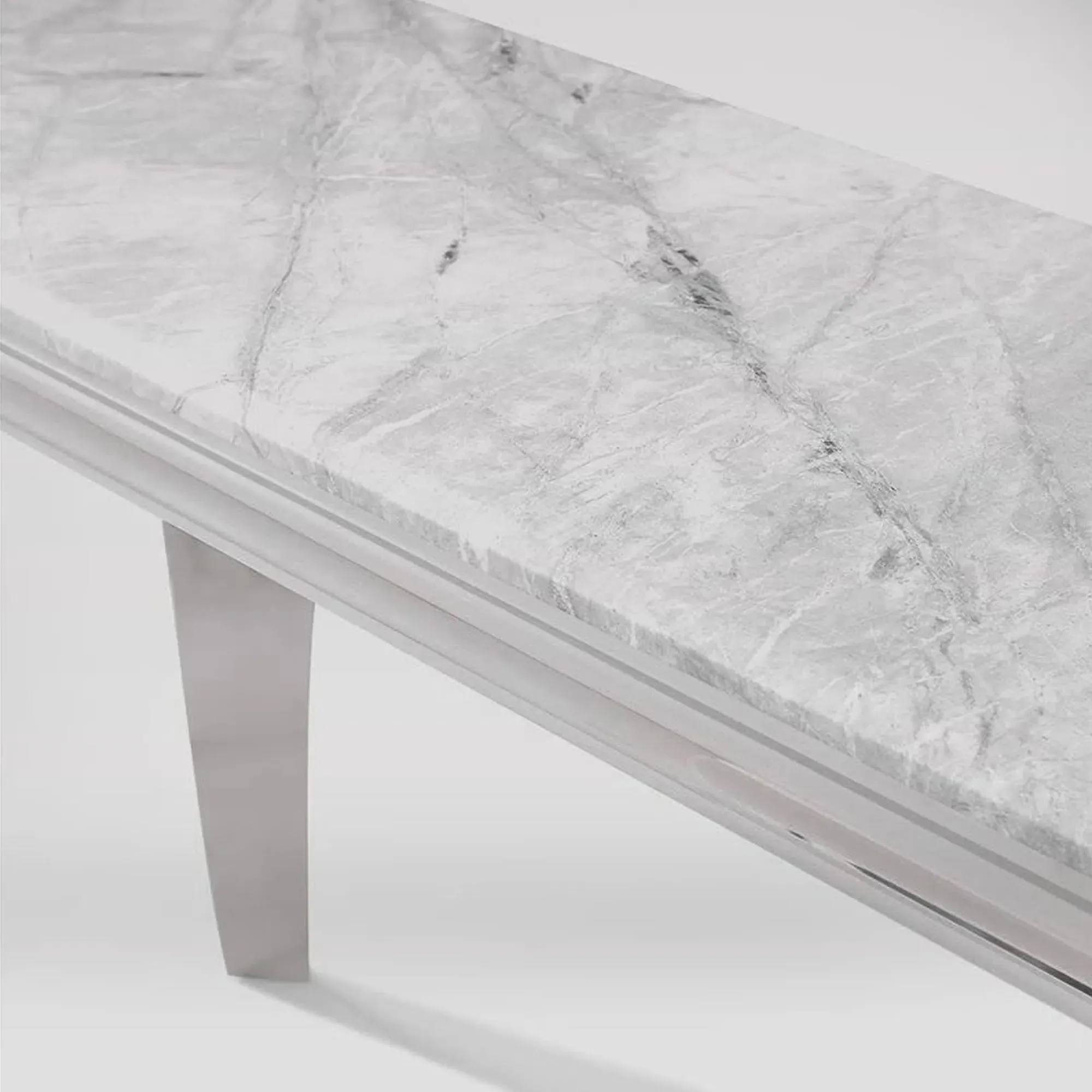 Louis Rectangular Console Table - Grey, Marble