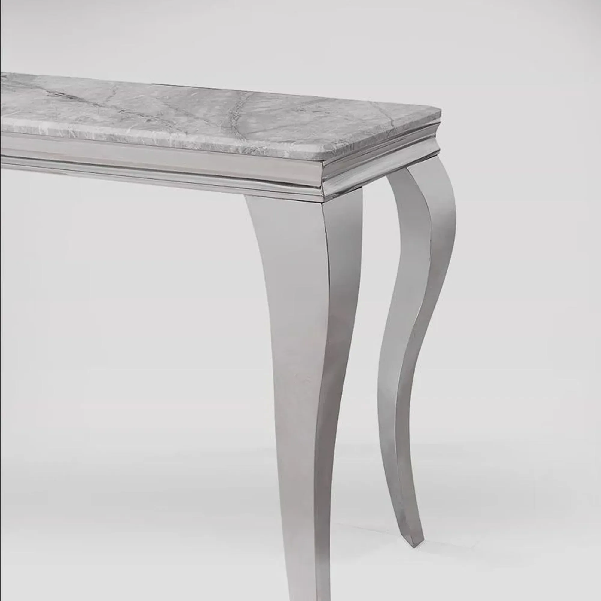 Louis Rectangular Console Table - Grey, Marble