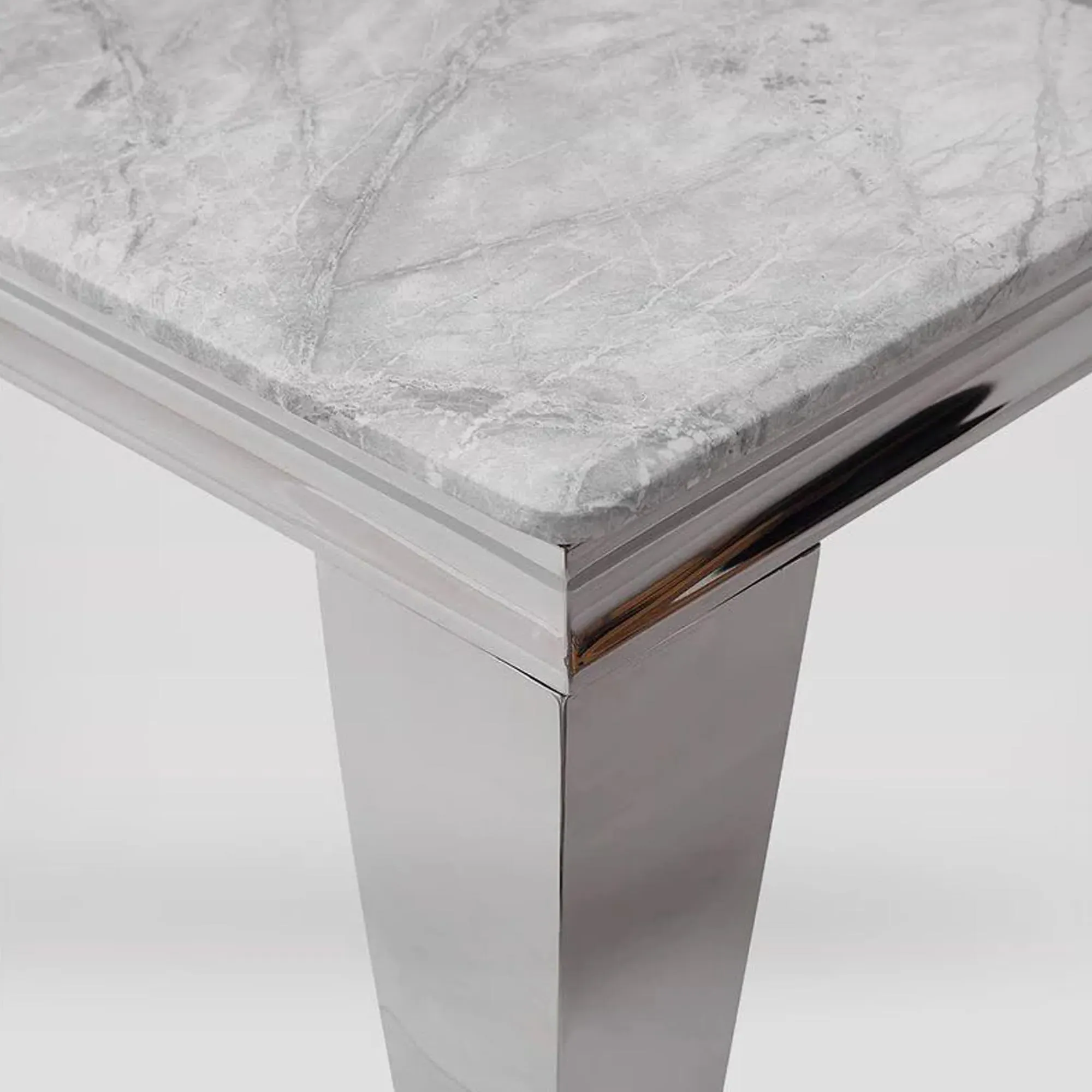 Louis Rectangular Console Table - Grey, Marble
