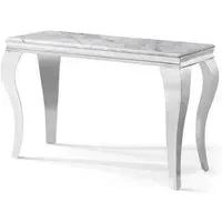 Louis Rectangular Console Table - Grey, Marble