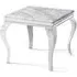 Louis Square Side Table - Grey, Chrome