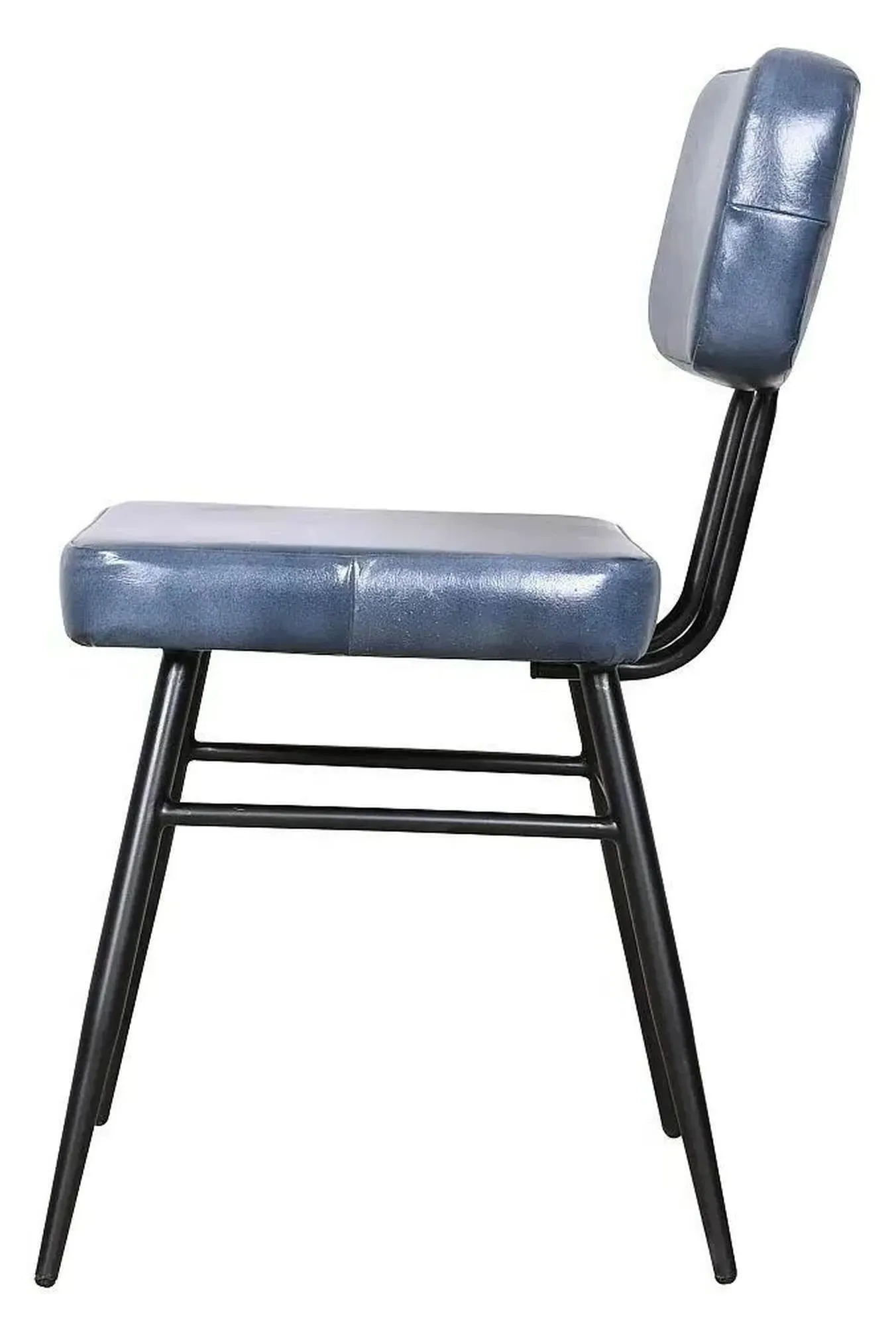 Louise Dining Chair - Blue, Leather