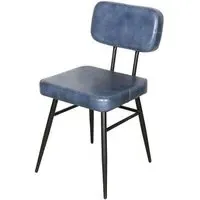 Louise Dining Chair - Blue, Leather