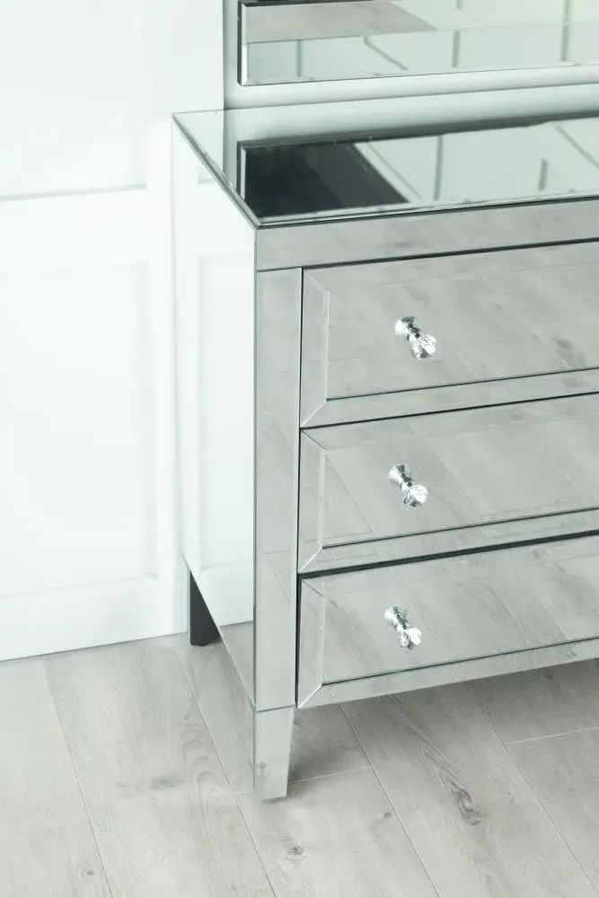 Lucia 3 Drawer Small Chest - Mirrored