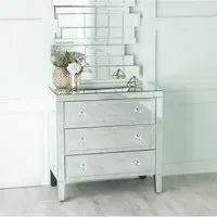 Lucia 3 Drawer Small Chest - Mirrored