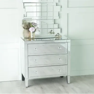 Lucia 3 Drawer Small Chest - Mirrored image