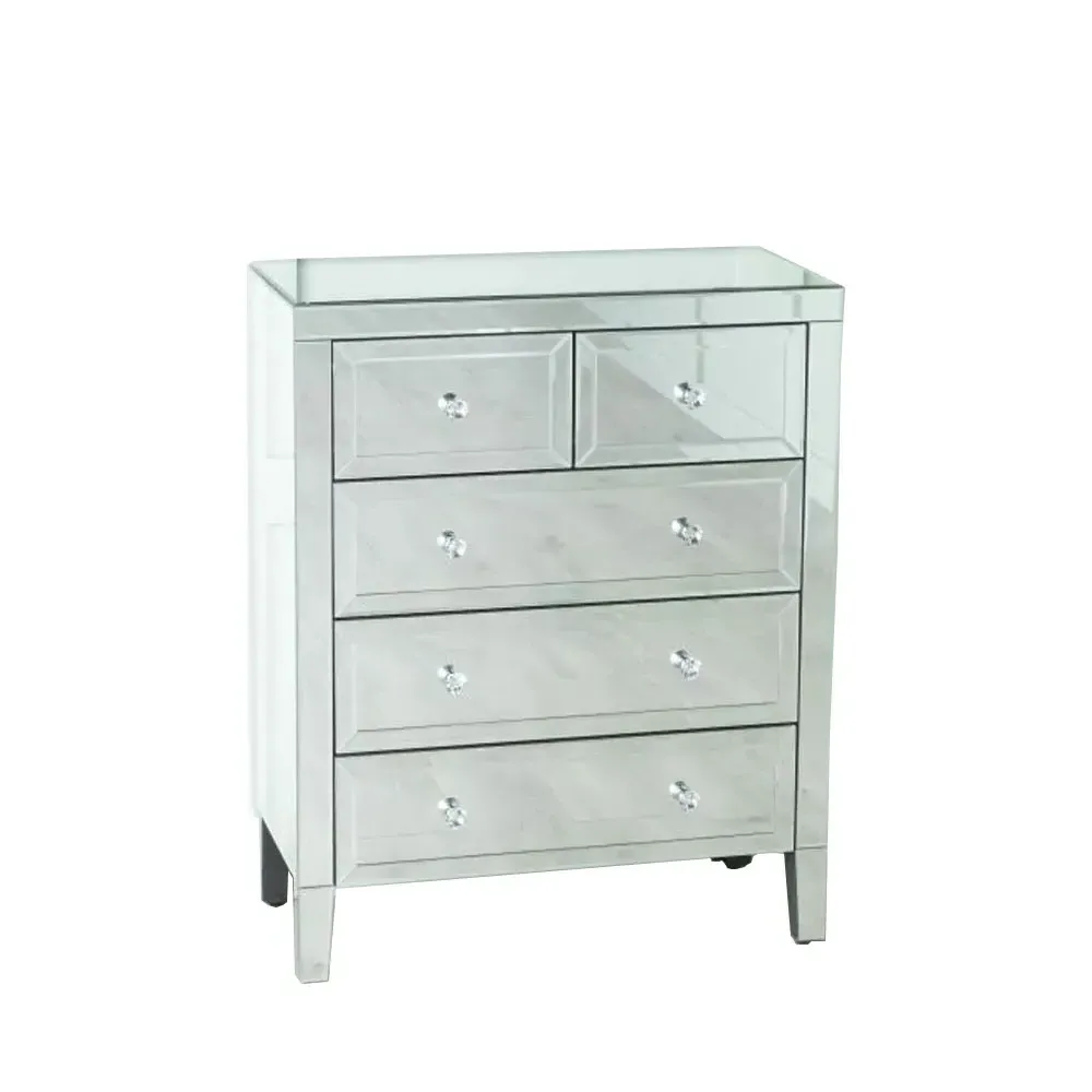 Lucia 3+2 Drawer Chest - Mirrored