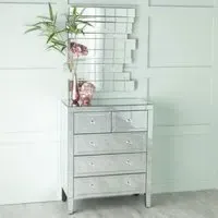 Lucia 3+2 Drawer Chest - Mirrored