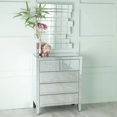Lucia 3+2 Drawer Chest - Mirrored image