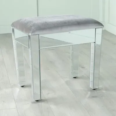 Lucia Mirrored Dressing Stool - Mirrored image